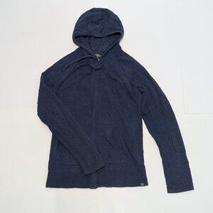 Eddie Bauer Women's Navy Blue Hoodie with Mesh Sleeves & Hood Size Small